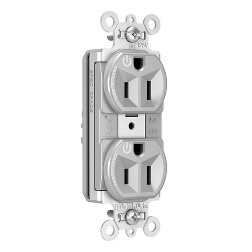 Pass and Seymour Plugtail Plugload Duplex 15A 125V Dual Controlled Gray  (PT5262CDGRY)