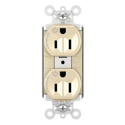 Pass and Seymour Plugtail Plugload Duplex 15A 125V Dual Controlled Ivory  (PT5262CDI)