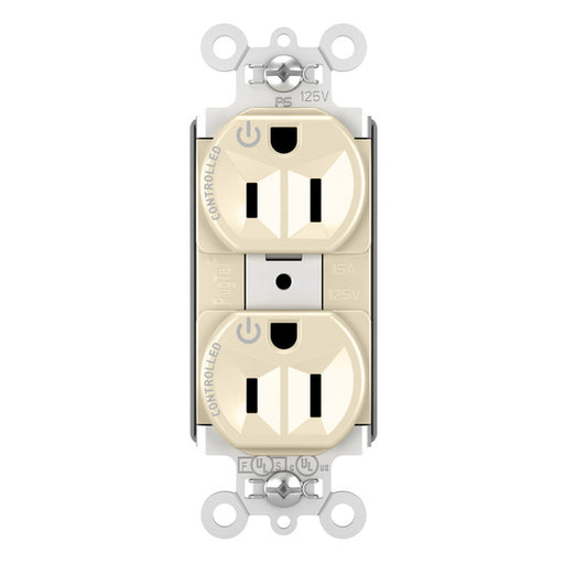 Pass and Seymour Plugtail Plugload Duplex 15A 125V Dual Controlled Light Almond  (PT5262CDLA)