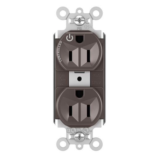 Pass and Seymour Plugtail Plugload Duplex 15A 125V Half Controlled Brown  (PT5262SCCH)