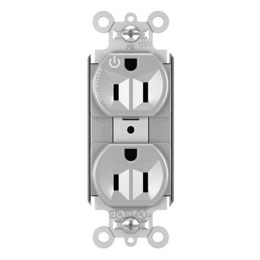 Pass and Seymour Plugtail Plugload Duplex 15A 125V Half Controlled Gray  (PT5262SCCHGRY)