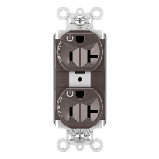 Pass and Seymour Plugtail Plugload Duplex 20A 125V Dual Controlled Brown  (PT5362CD)