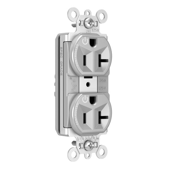 Pass and Seymour Plugtail Plugload Duplex 20A 125V Dual Controlled Gray  (PT5362CDGRY)