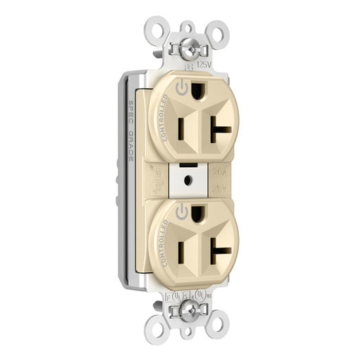 Pass and Seymour Plugtail Plugload Duplex 20A 125V Dual Controlled Ivory  (PT5362CDI)