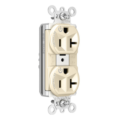 Pass and Seymour Plugtail Plugload Duplex 20A 125V Dual Controlled Light Almond  (PT5362CDLA)