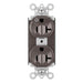 Pass and Seymour Plugtail Plugload Duplex 20A 125V Half Controlled Brown  (PT5362SCCH)