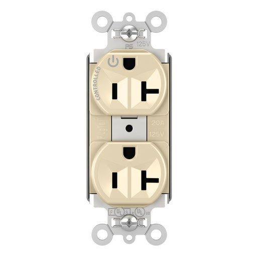 Pass and Seymour Plugtail Plugload Duplex 20A 125V Half Controlled Ivory  (PT5362SCCHI)