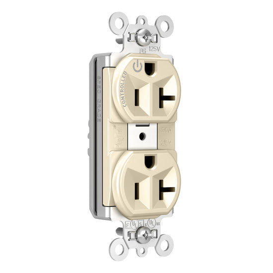 Pass and Seymour Plugtail Plugload Duplex 20A 125V Half Controlled Light Almond  (PT5362SCCHLA)