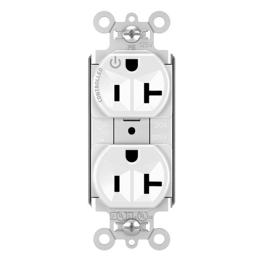 Pass and Seymour Plugtail Plugload Duplex 20A 125V Half Controlled White  (PT5362SCCHW)