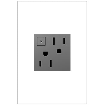 Pass And Seymour Power S-Manual On/Off Outlet-2 Module 15A Magnesium (ARPS152M4)