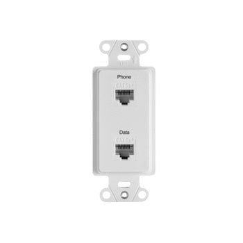 Pass And Seymour Pre-Configured 2-Port Strap Phone/Data 2RJ-45 White (WP3220LA)