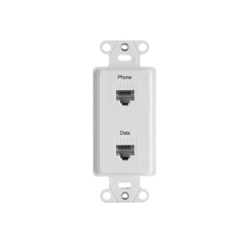 Pass And Seymour Pre-Configured 2-Port Strap Phone/Data 2RJ-45 (WP3220WH)