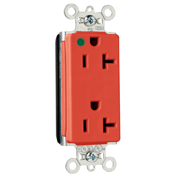 Pass And Seymour PlugTail Duplex Decorator Hospital Grade 20A/125V Red (PT26362HGRED)