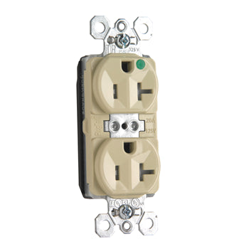 Pass And Seymour PlugTail Duplex Receptacle Hospital Grade Tamper-Resistant 20A/125V Ivory (PTTR8300I)