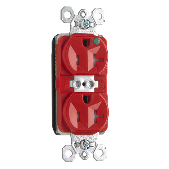 Pass And Seymour PlugTail Duplex Receptacle Hospital Grade Tamper-Resistant 20A/125V Red (PTTR8300RED)