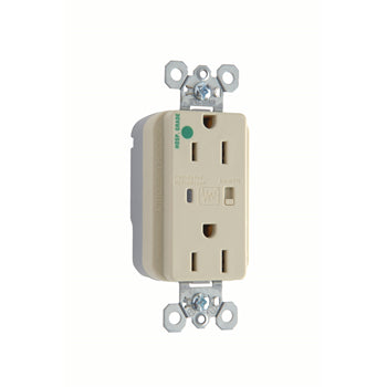 Pass And Seymour PlugTail Hospital Grade Surge Protective Duplex Receptacle 15A/125V Alarm Ivory (PT8200ISP)