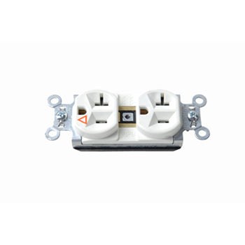 Pass And Seymour PlugTail Isolated Ground Duplex Receptacle Corrosion-Resistant 20A/125V White (PTIG5362W)