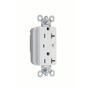 Pass And Seymour PlugTail Surge Protective Duplex Receptacle 20A/125V Alarm White (PT5362WSP)