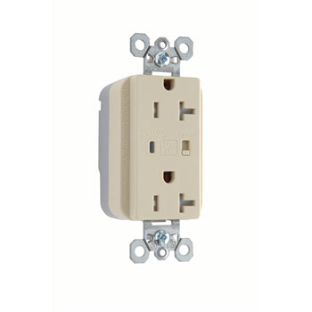 Pass And Seymour PlugTail Surge Protective Duplex Receptacle Tamper-Resistant 20A/125V Alarm Ivory (PTTR5362ISP)