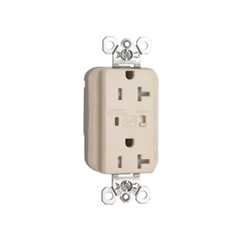 Pass And Seymour PlugTail Surge Protective Duplex Receptacle Tamper-Resistant 20A/125V Alarm Light Almond (PTTR5362LASP)