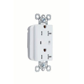 Pass And Seymour PlugTail Surge Protective Duplex Receptacle Tamper-Resistant 20A/125V Alarm White (PTTR5362WSP)