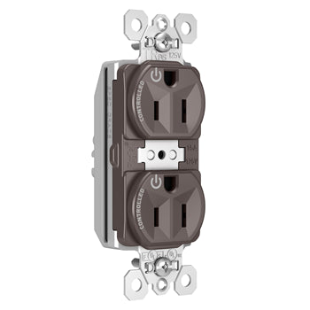 Pass And Seymour PlugTail Tamper-Resistant Plug Load Duplex 15A125V Dual Control Brown (PTTR5262CD)