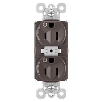 Pass And Seymour PlugTail Tamper-Resistant Plug Load Duplex 15A125V Dual Control Brown (PTTR5262CD)