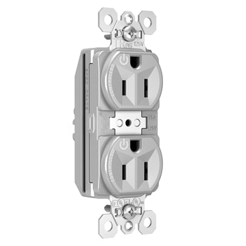 Pass And Seymour PlugTail Tamper-Resistant Plug Load Duplex 15A125V Dual Control Gray (PTTR5262CDGRY)