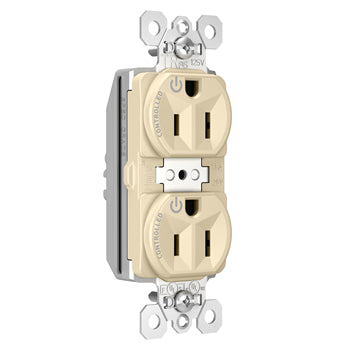 Pass And Seymour PlugTail Tamper-Resistant Plug Load Duplex 15A125V Dual Control Ivory (PTTR5262CDI)