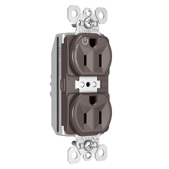 Pass And Seymour PlugTail Tamper-Resistant Plug Load Duplex 15A125V Half Control Brown (PTTR5262SCCH)