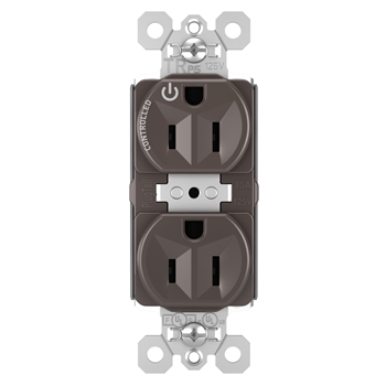 Pass And Seymour PlugTail Tamper-Resistant Plug Load Duplex 15A125V Half Control Brown (PTTR5262SCCH)