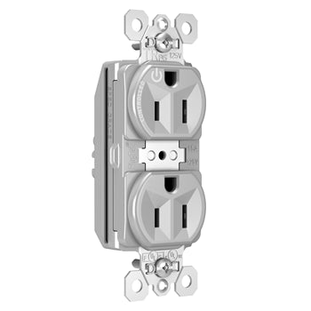 Pass And Seymour PlugTail Tamper-Resistant Plug Load Duplex 15A125V Half Control Gray (PTTR5262SCCHGRY)