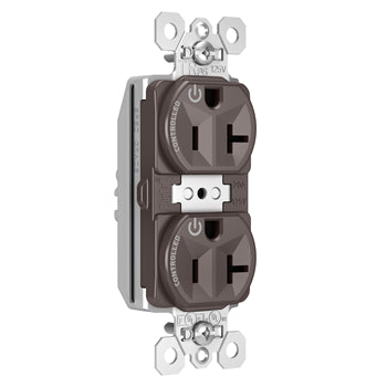 Pass And Seymour PlugTail Tamper-Resistant Plug Load Duplex 20A 125V Dual Control Brown (PTTR5362CD)