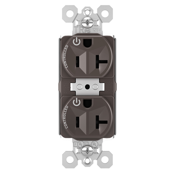 Pass And Seymour PlugTail Tamper-Resistant Plug Load Duplex 20A 125V Dual Control Brown (PTTR5362CD)