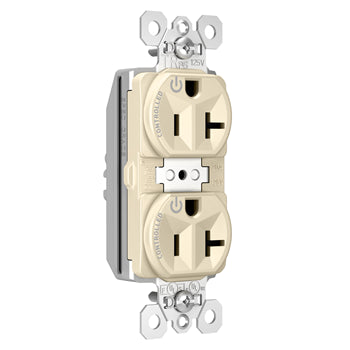 Pass And Seymour PlugTail Tamper-Resistant Plug Load Duplex 20A 125V Dual Control Light Almond (PTTR5362CDLA)