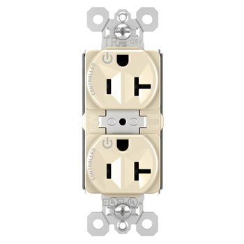Pass And Seymour PlugTail Tamper-Resistant Plug Load Duplex 20A 125V Dual Control Light Almond (PTTR5362CDLA)