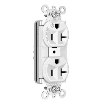 Pass And Seymour PlugTail Tamper-Resistant Plug Load Duplex 20A 125V Half Control White (PTTR5362SCCHW)