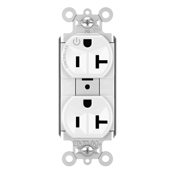 Pass And Seymour PlugTail Tamper-Resistant Plug Load Duplex 20A 125V Half Control White (PTTR5362SCCHW)