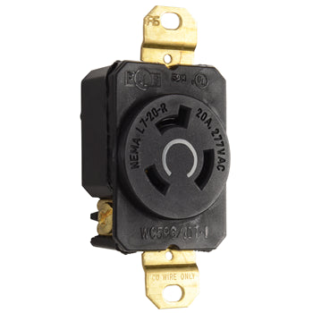 Pass And Seymour Receptacle Single 3W20A277V Turnlok (L720R)