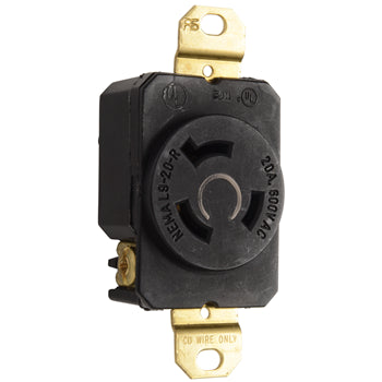 Pass And Seymour Receptacle Single 3W20A600V Turnlok (L920R)