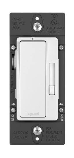 Pass And Seymour Radiant 0-10V Fluorescent /LED Dimmer White (RH4FBL3PW)