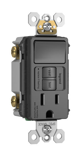 Pass And Seymour Radiant 15A Self-Test GFCI Switch No Plate Black (1597SWTTRBKCCD4)
