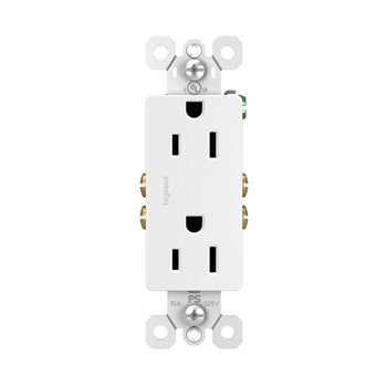 Pass And Seymour Radiant 15A/125V Duplex Receptacle Self-Grounding White (885W)