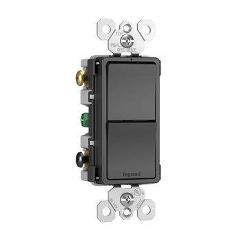 Pass And Seymour Radiant 2 Switch Single Pole/3Way And Single Pole/3Way Black (RCD33BK)