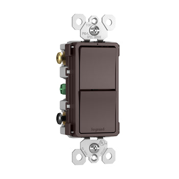 Pass And Seymour Radiant 2 Switch Single Pole/3Way And Single Pole/3Way Dark Bronze (RCD33DBCC6)