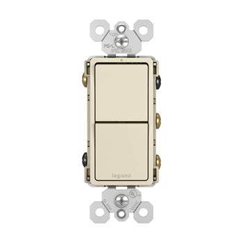 Pass And Seymour Radiant 2 Switch Single Pole/3Way And Single Pole/3Way Light Almond (RCD33LA)
