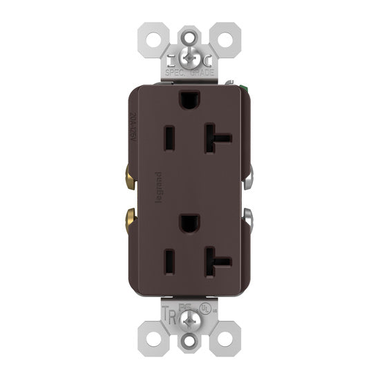 Pass And Seymour Radiant 20A Tamper-Resistant Duplex Receptacle Dark Brown (TR26352RDBCC6)