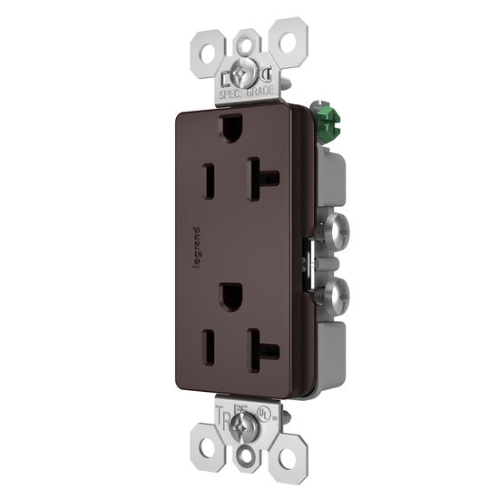 Pass And Seymour Radiant 20A Tamper-Resistant Duplex Receptacle Dark Brown (TR26352RDBCC6)