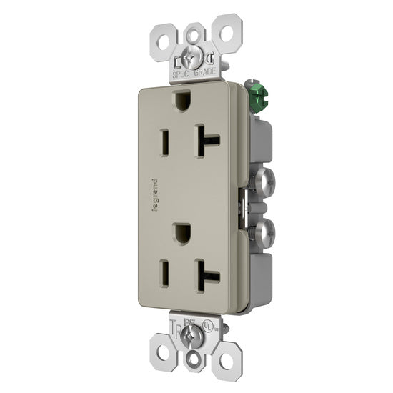 Pass And Seymour Radiant 20A Tamper-Resistant Duplex Receptacle Nickel (TR26352RNICC6)