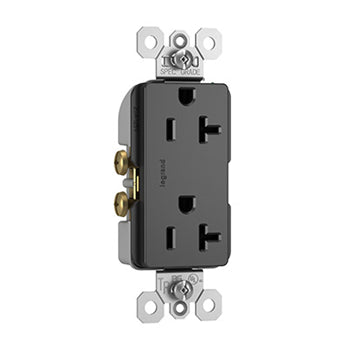 Pass And Seymour Radiant 20A Tamper-Resistant Duplex Receptacle Black (TR26352RBK)